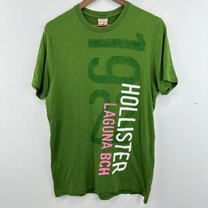 Vintage Y2K Hollister California Laguna Beach Graphic T-Shirt Mens XL Green